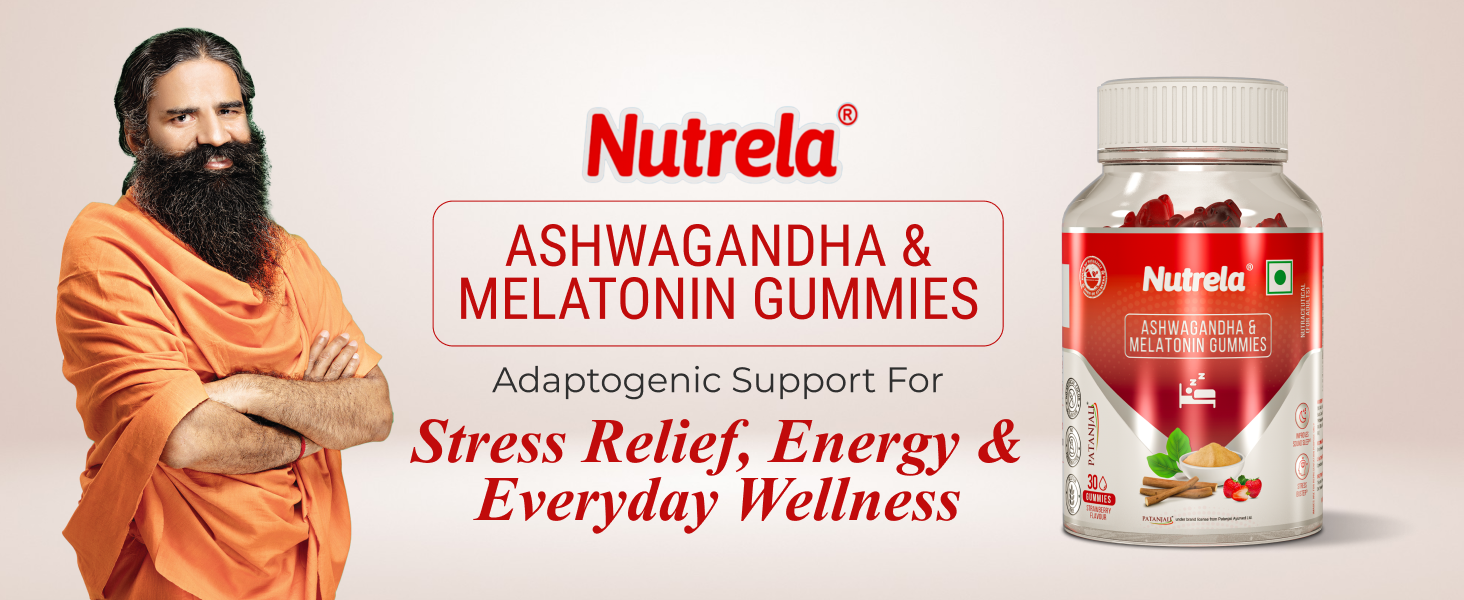 Nutrela Ashwagandha & Melatonin Sleep Gummies for Men & Women | 30 Strawberry-Flavored Gummies | Supports Restful Sleep & Stress Relief