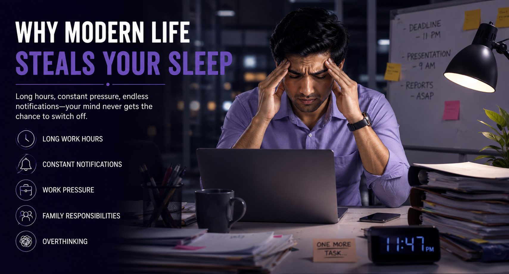 Stress & Sleep Relief | 60 Veg Capsules | Ashwagandha 300mg, L-Theanine 200mg, Valerian, Chamomile & Melatonin 3mg | Natural Non-Habit Forming Sleep Aid & Stress Relief Supplement