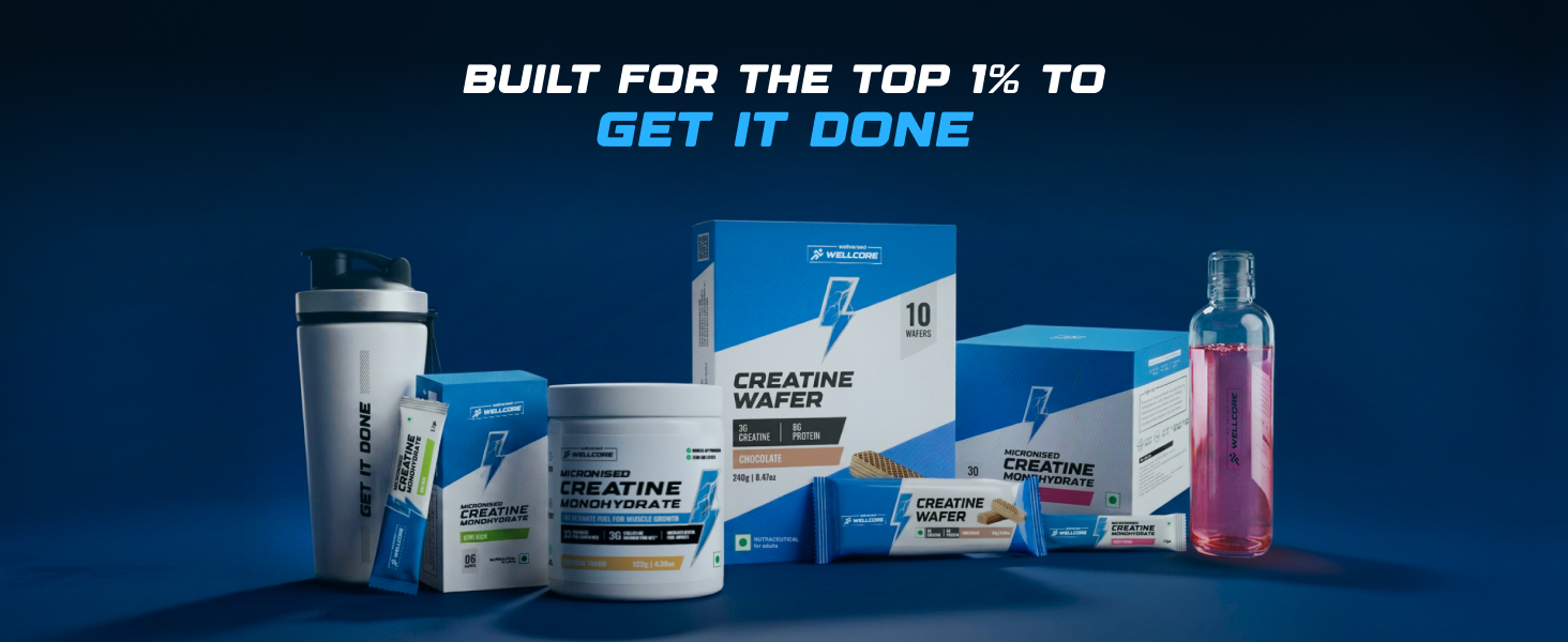 Wellcore Pure Micronised Creatine Powder (33 Servings, Watermelon Wave)