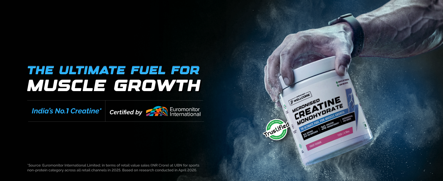 Wellcore Pure Micronised Creatine Powder (83 Servings, Lemon Lime)