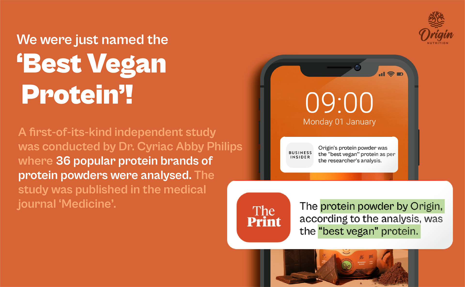 Origin Nutrition Plant Protein | Unflavoured |25g Pea & Pumpkin Seed Blend | No Flavour, No Sweeteners, Heat Stable | All Essential Amino Acids | Gut-Friendly, No Bloat | Lab-Tested |8 Servings, 260g Jar