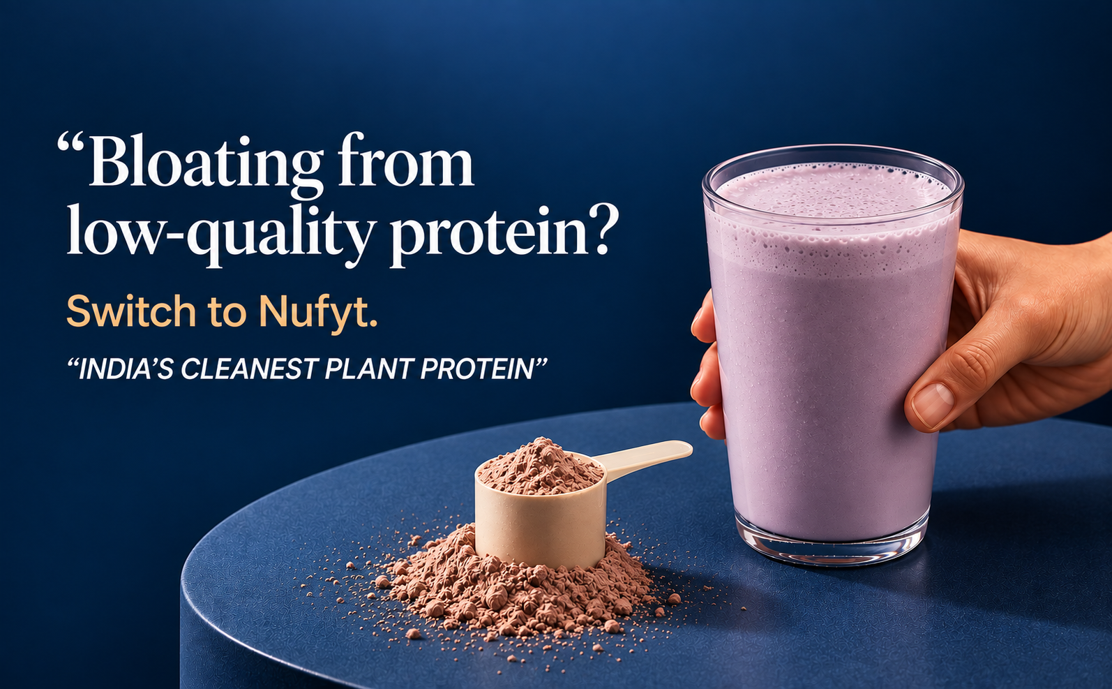 Blueberry Plant Protein Powder 500g | 25g Protein Per Scoop | Pea + Brown Rice + Guar Blend | No Added Sugar, Vegan, Soy & Gluten Free | Probiotic + Enzymes | Blueberry Bliss