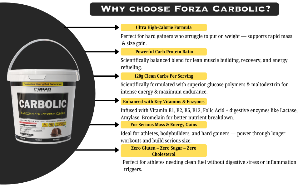 Carbolic Advanced Clean mass gainer for Instant Energy & Endurance – Fast-Digesting Carbohydrates for Pre & Post Workout Chocolate flavoured-12 LBS/5.4kg