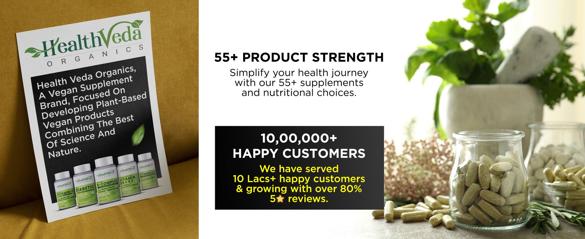 Health Veda Organics Healthy Gain 120 Tablets | Herbal Weight Gain Support | Helps Maintain Healthy Appetite, Metabolism & Strength | For Men & Women