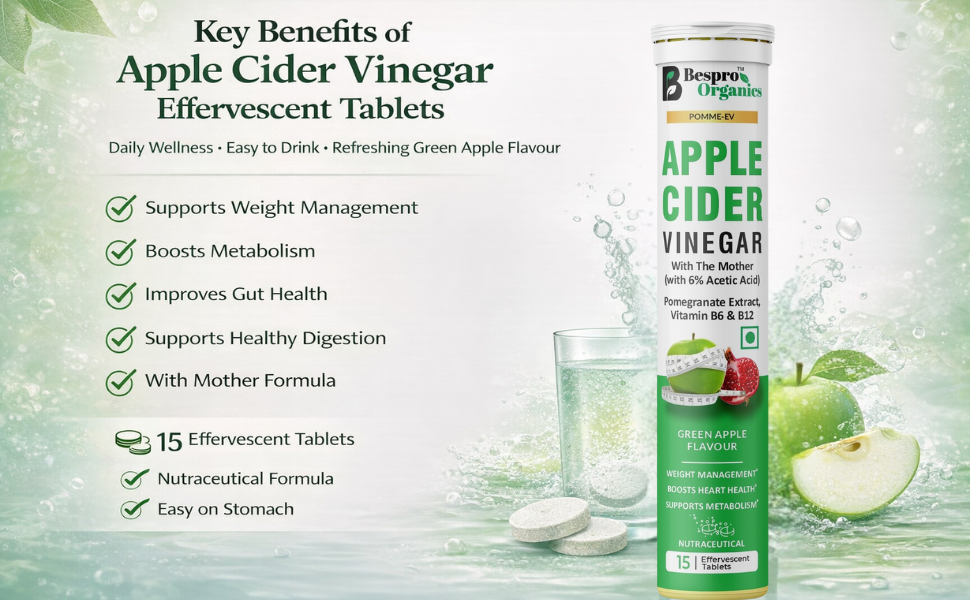 Organics Apple Cider Vinegar (ACV) Effervescent Tablets with Mother