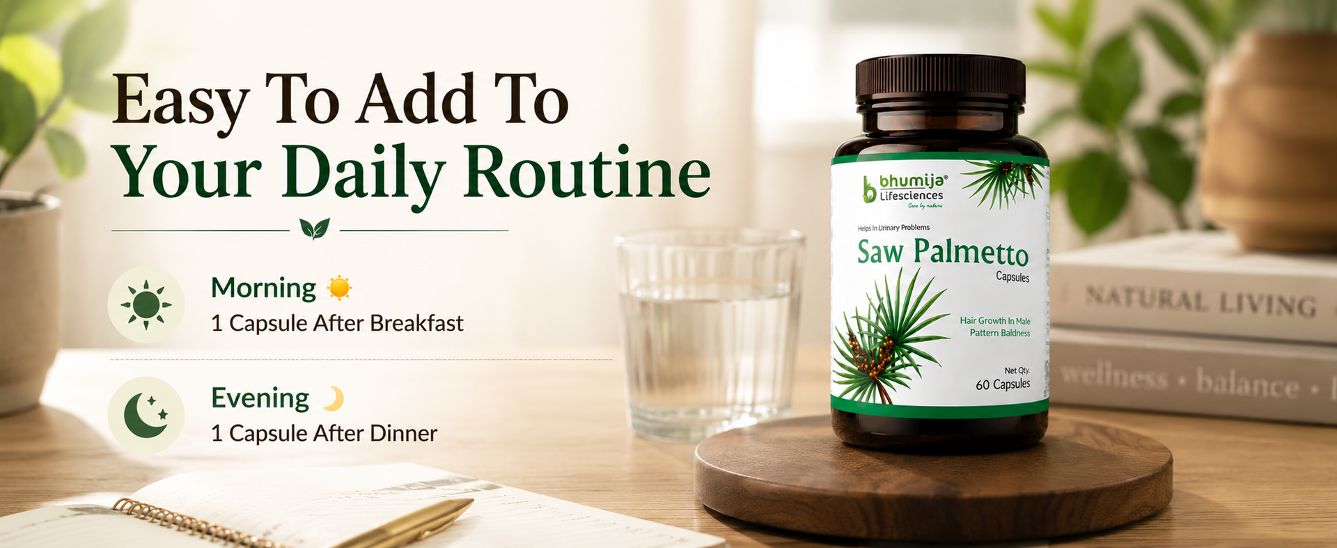 Bhumija Lifesciences Saw Palmetto 460mg with Nettle Root | 60 Caps