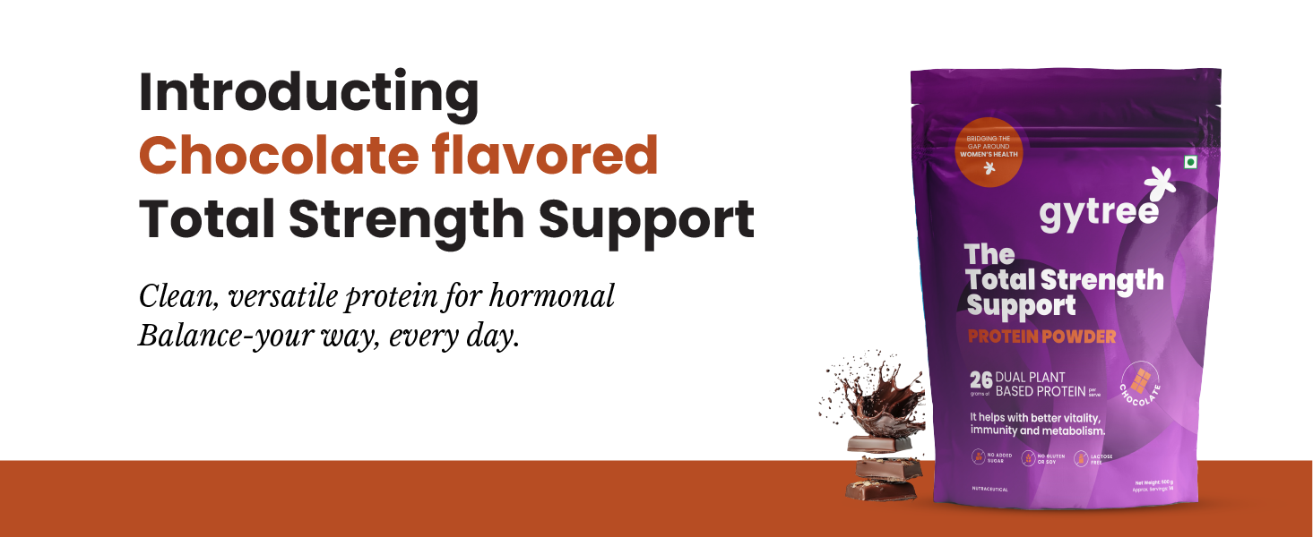 Gytree Protein Powder For Women|Vegan Dual Plant-Based Protein|26 gram per serving Of Pea & Brown Rice Protein| Plant Protein for Women (Chocolate, 500g)