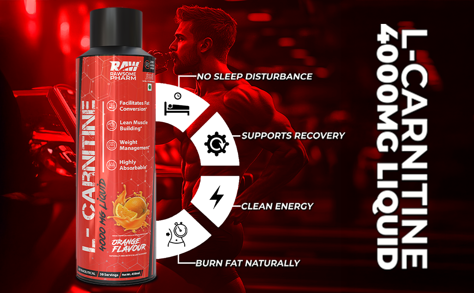 Liquid L-Carnitine 4000mg | Orange, 450ml, 30 Servings I Fat-to-Fuel Energy Booster | For Healthy Weight Loss I Fast Absorption Formula