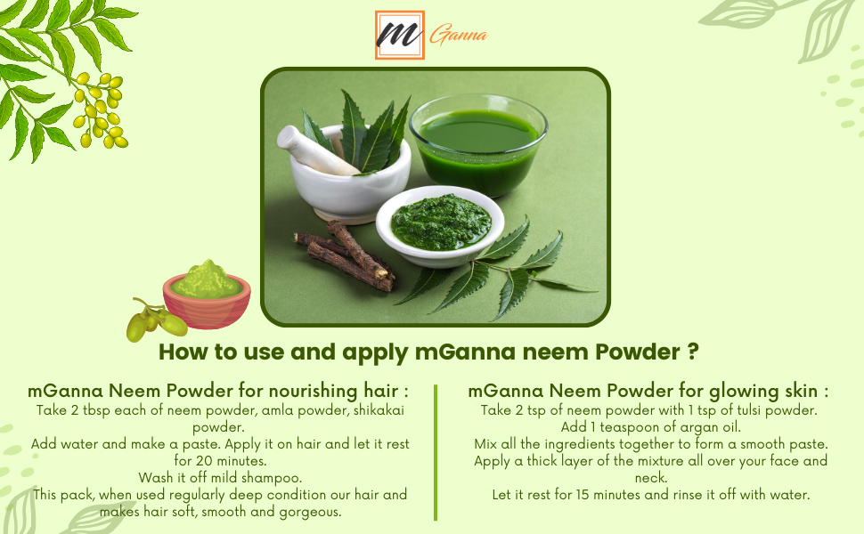 100% Natural Neem Leaf/Azadirachta Indica Powder Ayurvedic Herb for Skin, Hair Care and Cosmetic Formulations 100 GMS / 0.22 LBS
