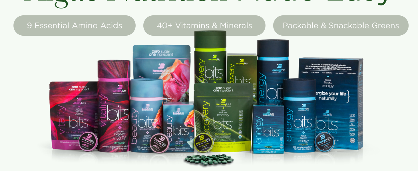 RECOVERYbits - Organic Chlorella Tablets - Plant-Based Algae Superfood - Chlorophyll - Cracked Cell Wall - Energy - Immune System - Detox - Keto - Vegan - Non-GMO - Large Canister - 1000 Tablets