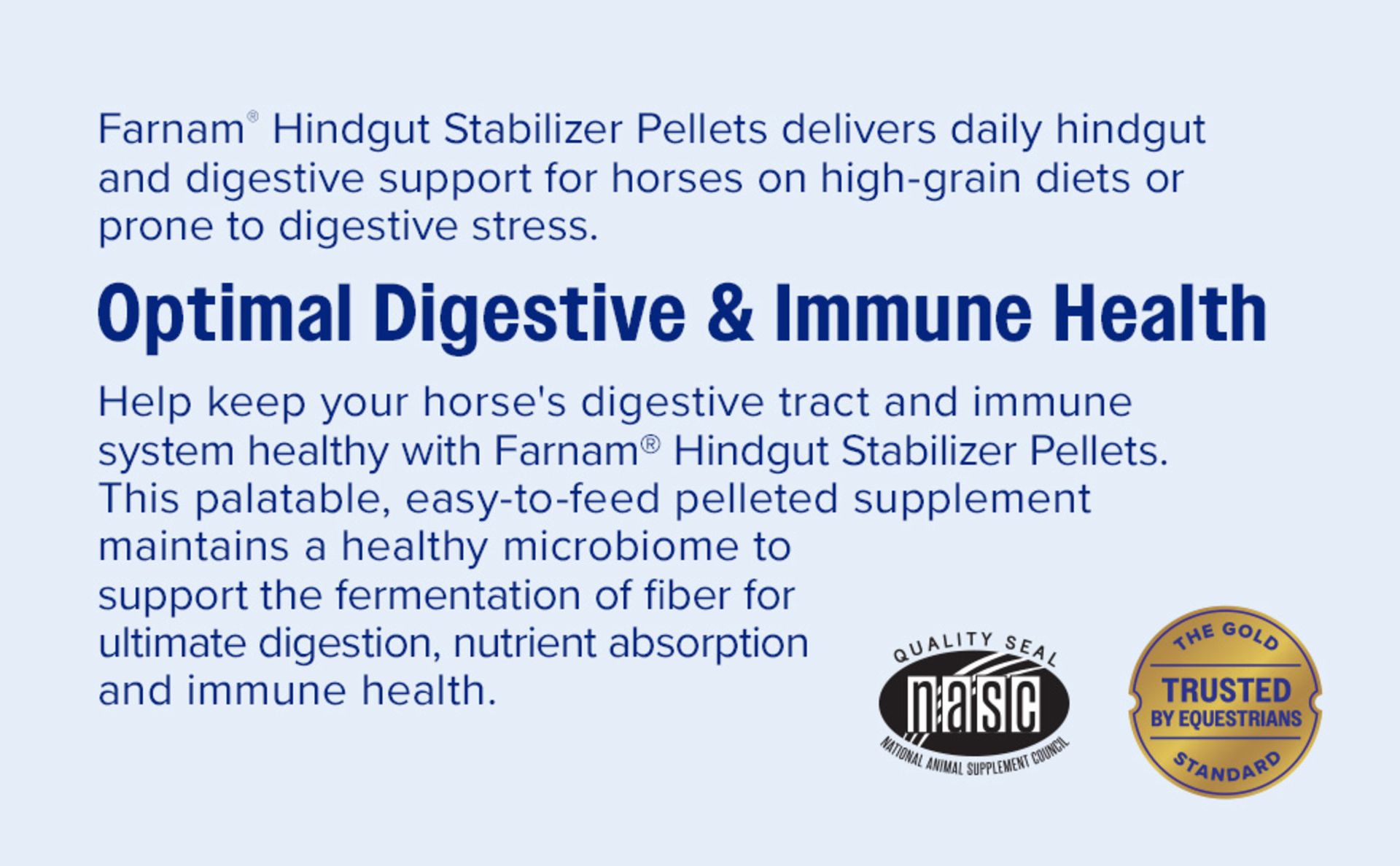 Farnam Hindgut Stabilizer Pellets, Daily Hindgut Support for Horses, 3.7 lb