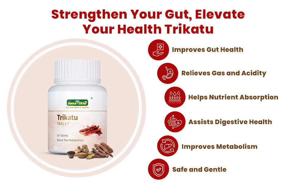 Jeena Sikho Trikatu Tablets | Natural Supplement For Digestive Wellness And Gut Health | Naturally Blended With Pure Trikatu Extracts | Natural Digestive Health Multivitamin, 60 Tablets, Pack of 2