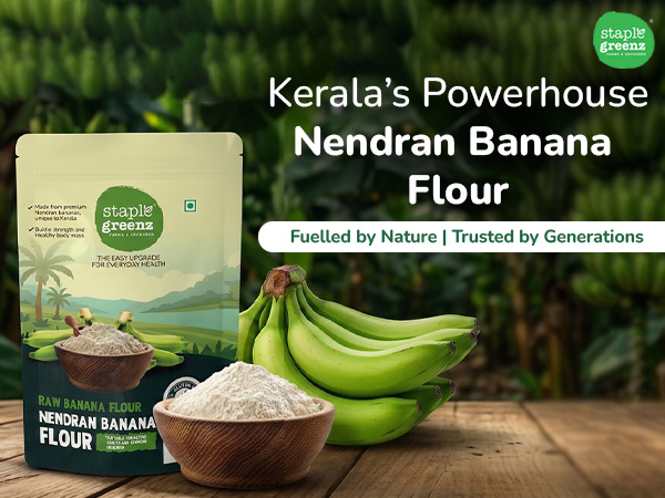 StapleGreenz Raw Nendran Banana Flour 250g|Gluten Free|No Preservatives