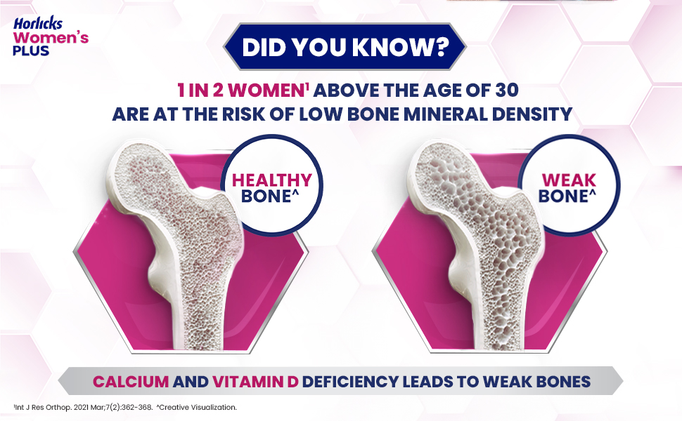 Horlicks Women's Plus Caramel Nutrition Drink 400 g Refill Pack, Nutrition for strong Bones with 100% daily Calcium & Vitamin D - No Added Sugar