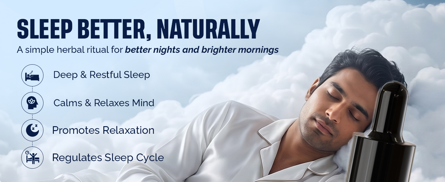 Sleep Better Drops for Natural Deep Sleep Support | Ayurvedic Sleep Aid with Ashwagandha, Brahmi, Valerian, Nutmeg, Rosemary & Licorice | Melatonin Free Non-Habit Forming Drops for Deep Restful Sleep & Stress Relief | 30 ml