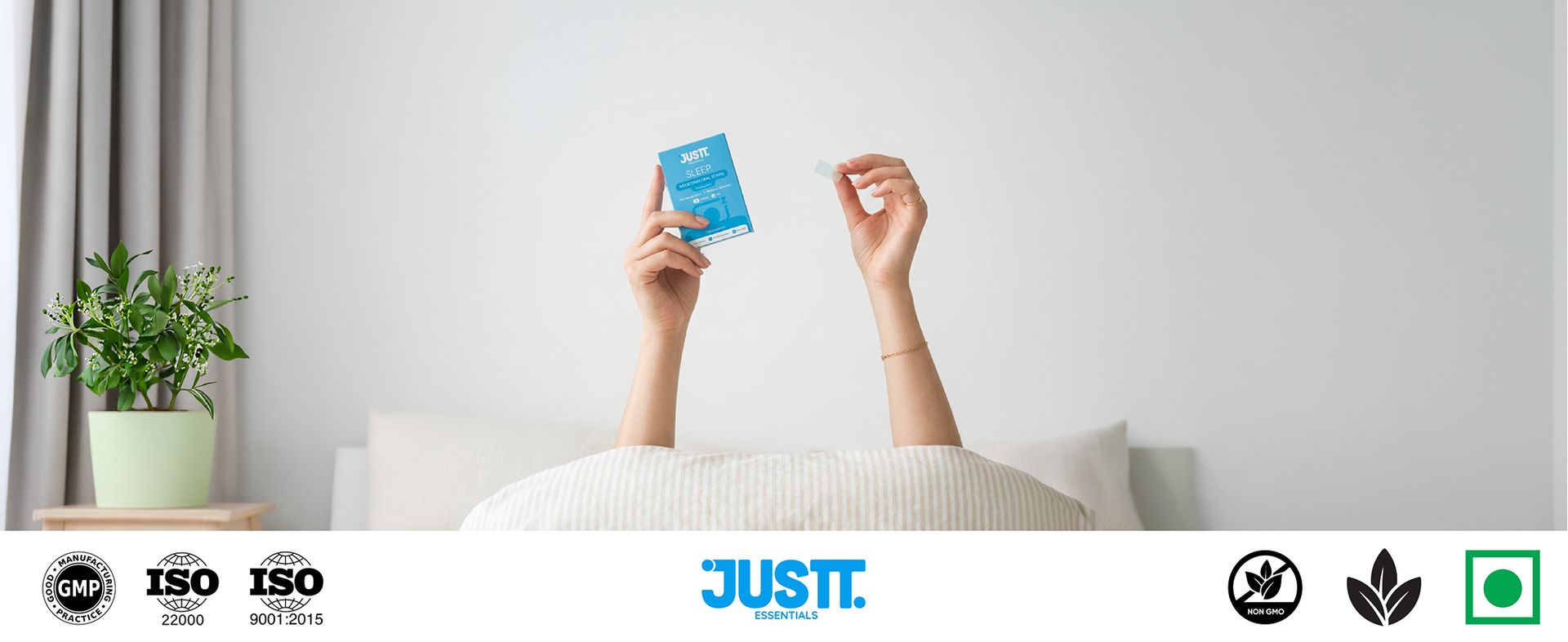 JUSTT ESSENTIALS Sleep Melatonin Oral Strips | Melts Into Restful Sleep | Dreamy Mint Flavour | 5mg | Bedtime Wellness | Vegan Sugar Free | 30 Strips