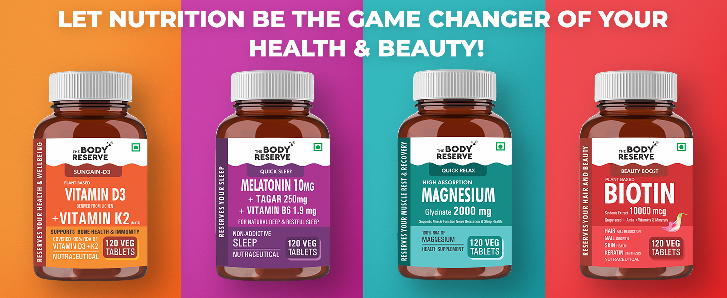 The Body Reserve Melatonin 10mg - 120 Veg Tablets for Sleep Support, Nerve Relaxation, and Stress Relief - Non-Habit Forming for Men & Women