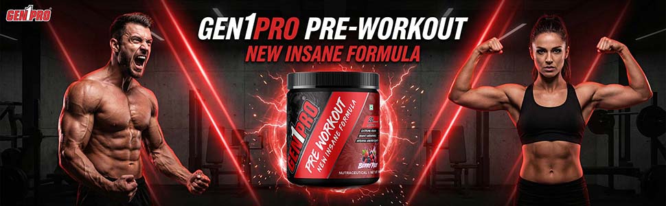 Pre Workout Powder – New Insane Formula for Energy, Focus, Endurance & Muscle Pump | 200mg Caffeine, 3.5g Beta-Alanine, Creatine, Amino Acids & Vitamins | Sugar Free Sports Nutrition Supplement [Berry Riot, 15 Servings, 100g]
