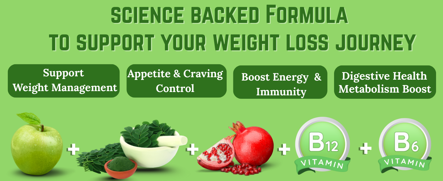 Nutrasium ACV Moringa Metabolism Plus | For Supports Weight Loss, Control Cravings, Convert Fat Into Energy, Boost Energy & Immunity | 75 Tablets Pack of 5X15