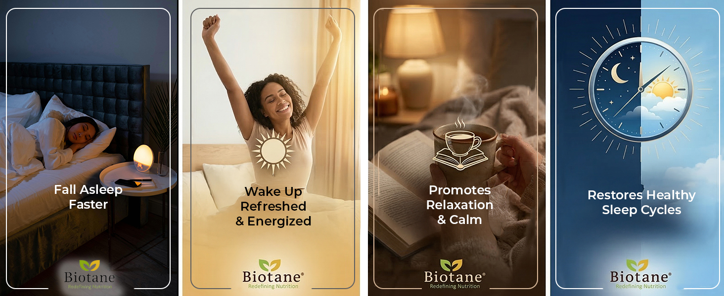 Biotane Naturals Melatonin 10 mg with Tagar 250 mg & Vitamin B6 | Sleep Support Supplement for Men & Women | Helps Support Restful Sleep & Relaxation | Non-Habit Forming | 30 Veg Capsules