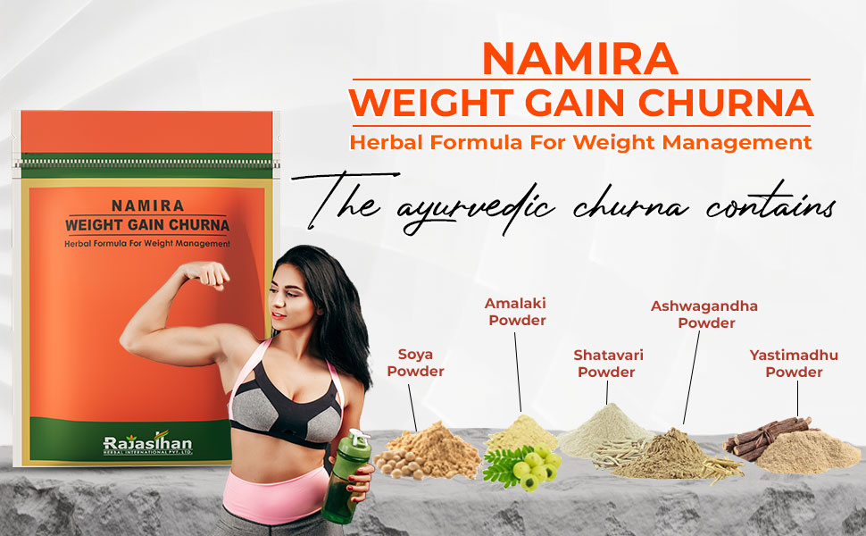 Namira Weight Gain Powder for Men & Women - Herbal Formula For Weight Management & Overall Wellness | Natural Protein & Herbs | Health Gain | Pack 2 - Each 120gm