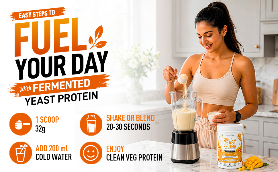 HealthyHey Nutrition Fermented Yeast Protein - Mango Flavour - 500g
