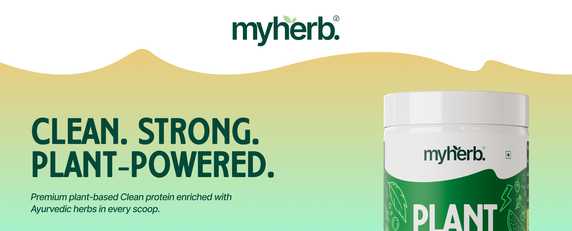 MYHERB Plant Protein Powder | Pea And Brown Rice Protein Powder | Vegan High Protein Powder | 27 gm Protien,21 Vital,6 gm BCCAs |Sugar Free|For Men,Women Kashmiri Strawberry Flavour - 1Kg