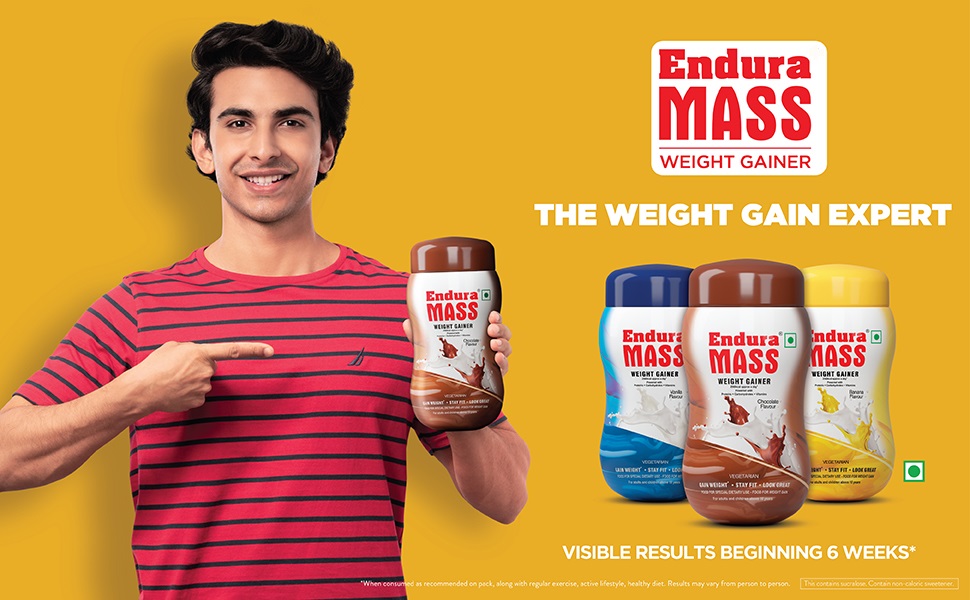 Endura Mass Weight Gainer Powder| Mass Gainer | Gain Weight, Post Workout, 74 g Carbohydrate, 15 g Protein, Healthy Fats (Chocolate, 1 Kg)