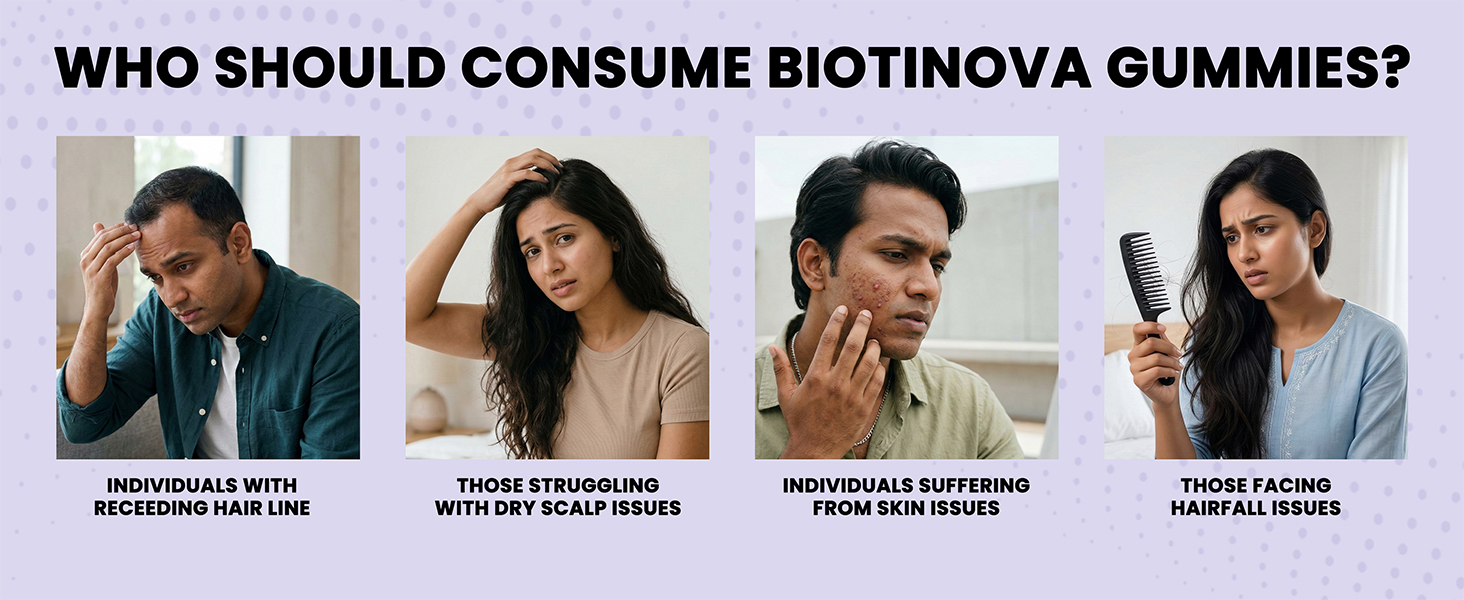 Carbamide Forte Hair Gummies with Biotin & DHT Blockers | Biotin Gummies for Hair Growth | Hair Supplement for Women & Men | Strawberry Flavour with No Added Sugar | 60 Gummies