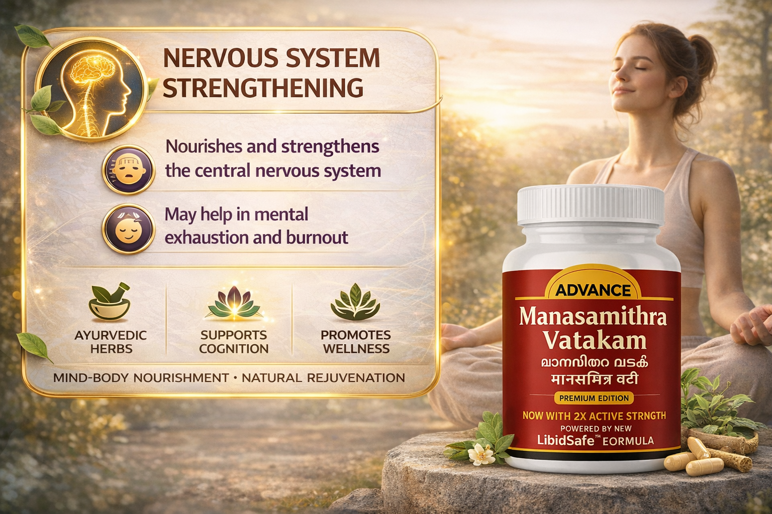 Manasmitra Vatkam Tablet | Ayurvedic Mind & Nerve Wellness Formula | Supports Calmness, Memory & Sleep – 30 Tablets