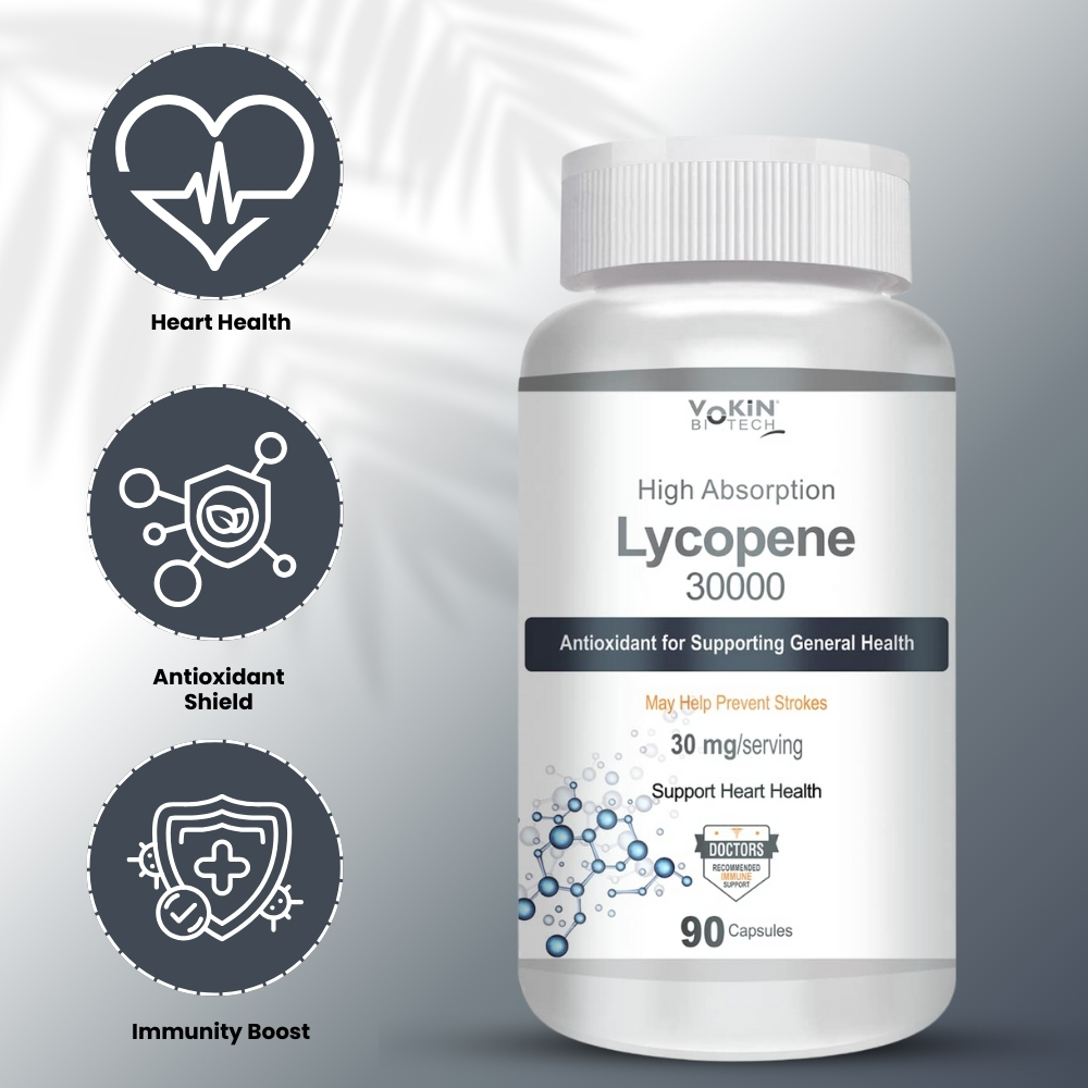 Vokin Biotech Lycopene 30mg, Support Heart health 90 Capsules