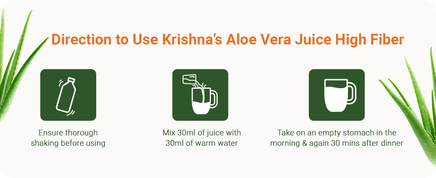 Krishna's Special Aloe Vera High Fiber Juice - 1 l (Pack of 1) | From Deserts of Rajasthan | Sugar free | Daily Drink | Rejuvenates Skin and Hair