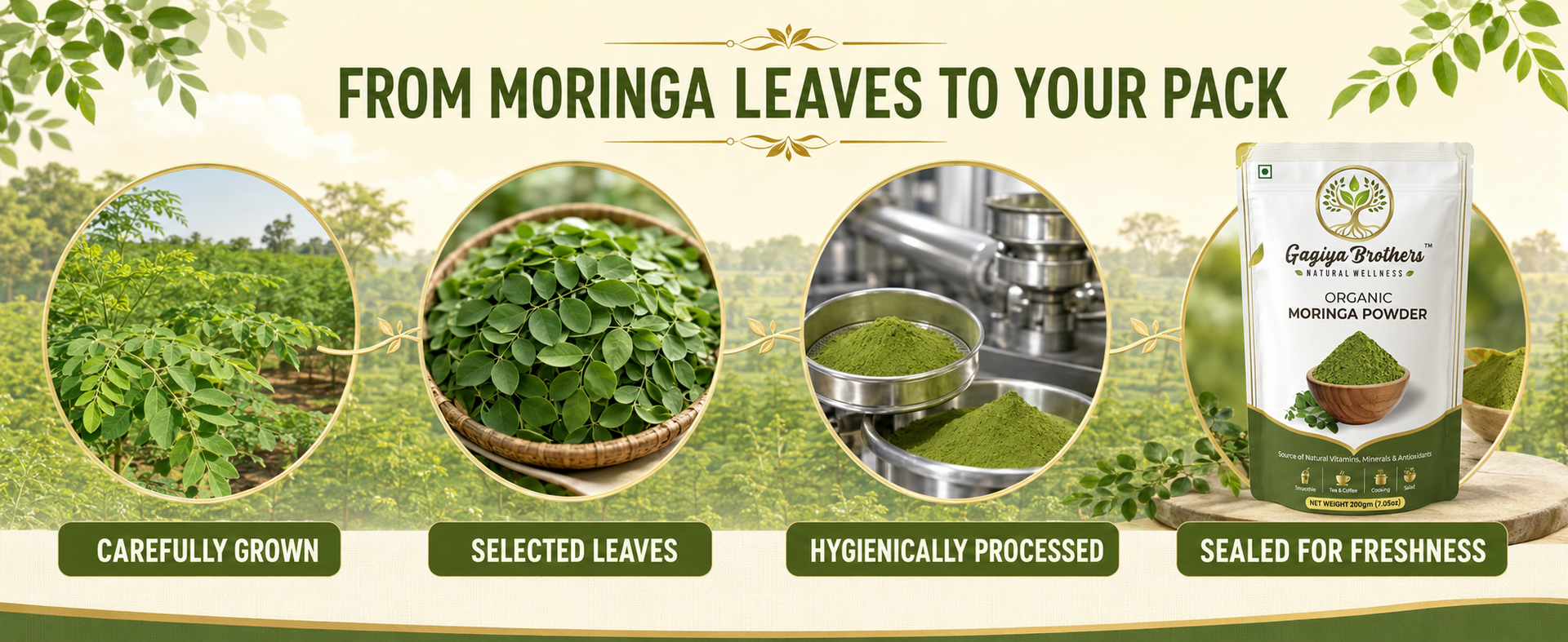Organic Moringa Powder 200g | Pure Moringa Leaf Powder