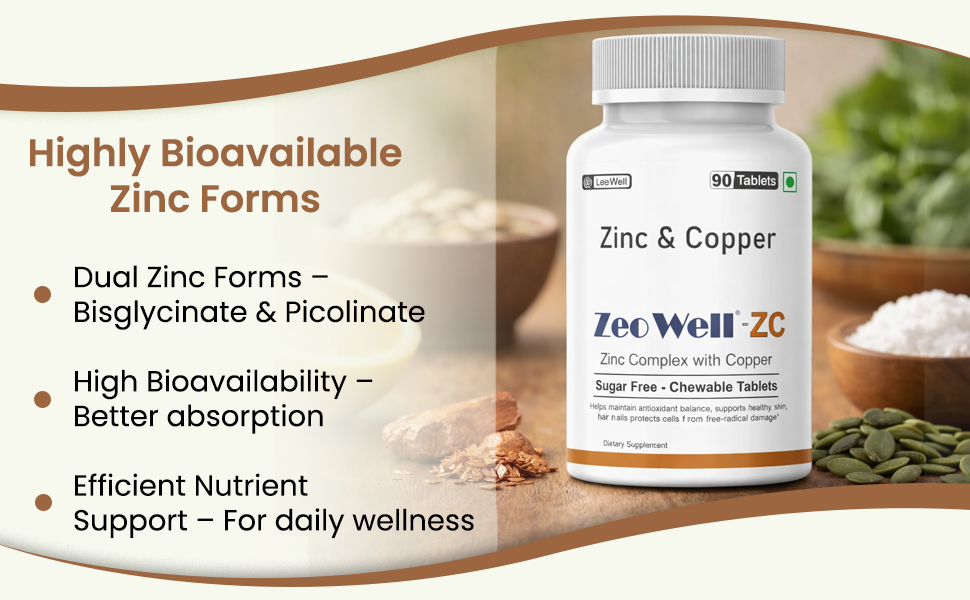 ZC (LeeWell) Zinc Copper Chewable Supplement, 90 Tablets