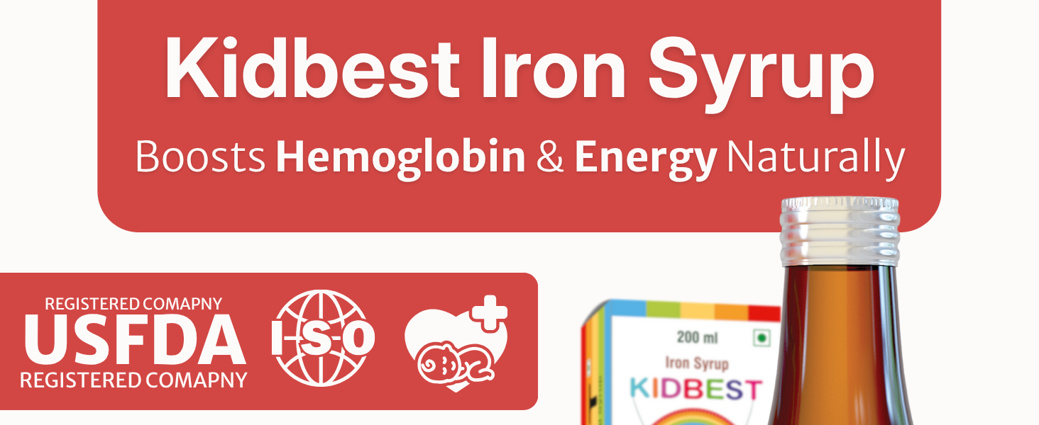 HealthBest Iron (Haematinic) Syrup | Zinc | Folic Acid | 200 ML
