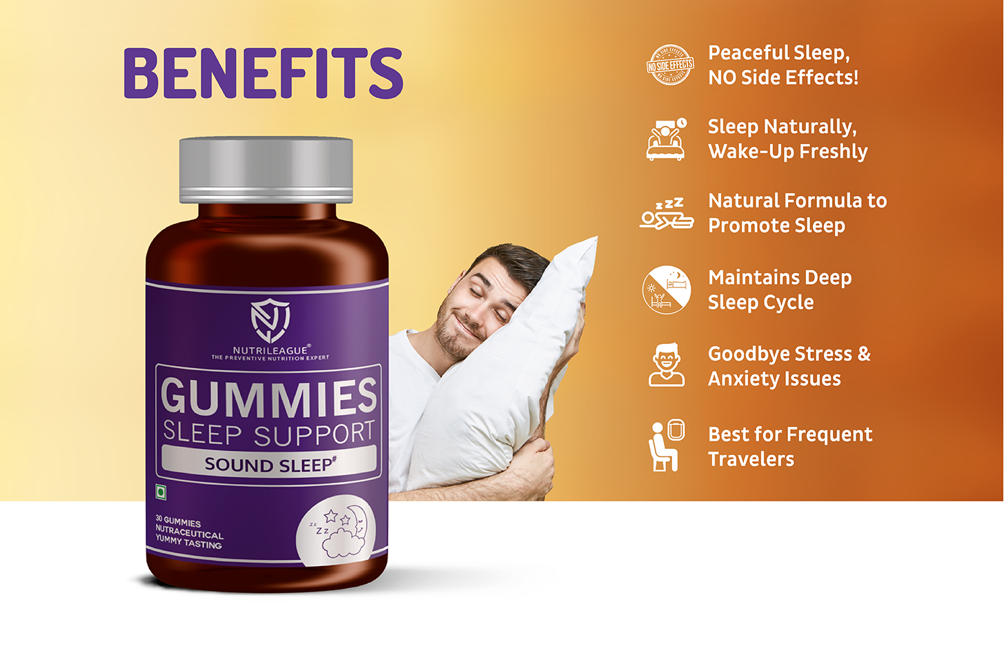 Sleep Support Gummies with Melatonin - 5 mg & Valerian Root Extract | Sleep Gummies for Men & Women (Pack of 1)