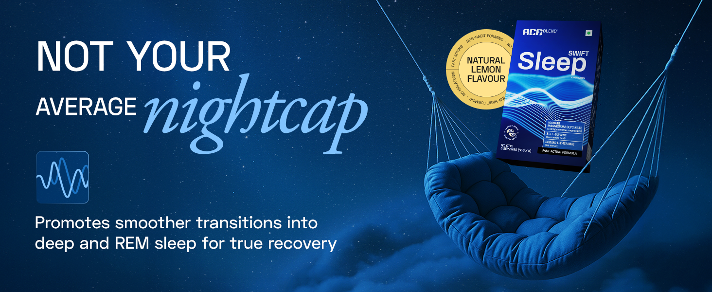 Ace Blend Swift Sleep 15 Servings | Natural Sleep Supplement With Magnesium Glycinate, L-Theanine And Glycine | Deep Sleep Support | Stress Relief | Relaxation | Restful Night - For Men & Women