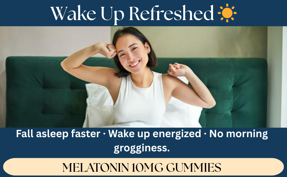 Melatonin 10mg Sleep Gummies - Sleep Solution for Men & Women 30 Veg Gummies