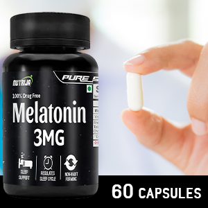 NutriJa Melatonin 3 MG Capsules for Sleep Support | Supports Sleep Cycle & Nighttime Routine | Non-Habit Forming Supplement | 60 Capsules