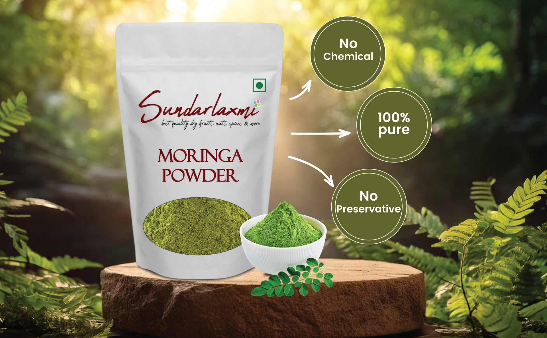 100% Moringa Leaf Powder 1kg | Drumstick Leaf powder | Herbal Supplement | Good for Immunity, Digestion, skincare and Haircare | Rich In Vitamins & Minerals