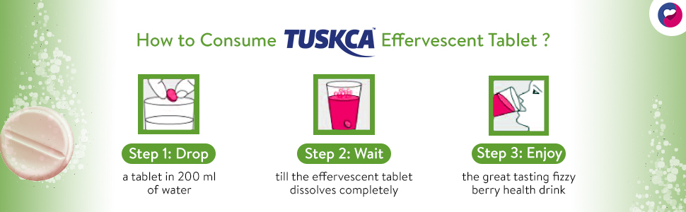 Tuskca Biotin + Selenium + Zinc for Hair, Nails & Skin Health | 20 Effervescent Tablet (Pack of 1) Berry Flavour