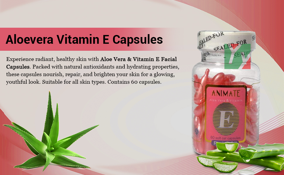 Vitamin E Facial Capsules for Glowing Skin 60 Capsules