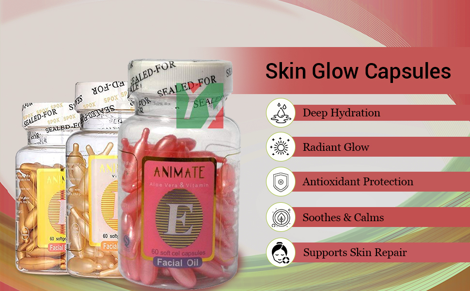 Vitamin E Facial Capsules for Glowing Skin 60 Capsules