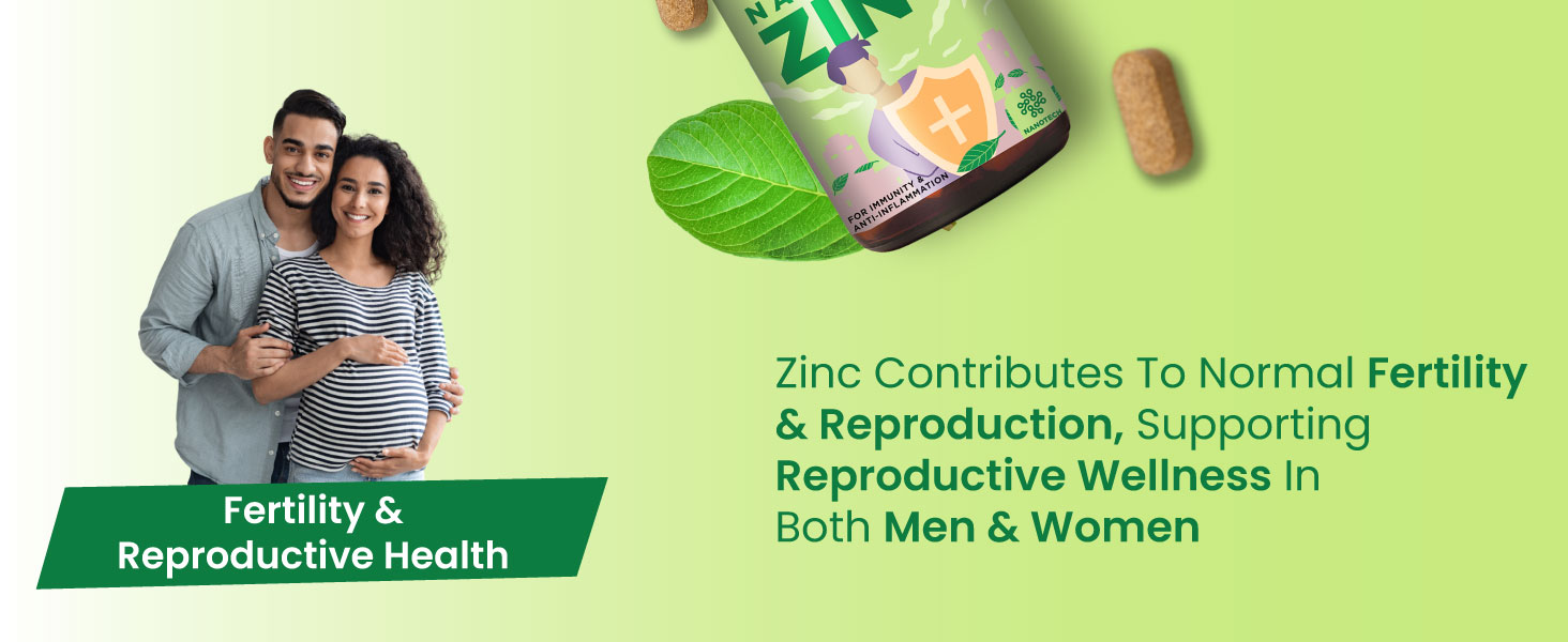 ZEROHARM Zinc Tablets | Guava Leaves Extract | 600mg per Serving | Nano Formulated Zinc For High Absorption | Immunity, Skin, Hair, Bone, Vision & Cognitive Health | For Men & Women | 120 Veg Tablets