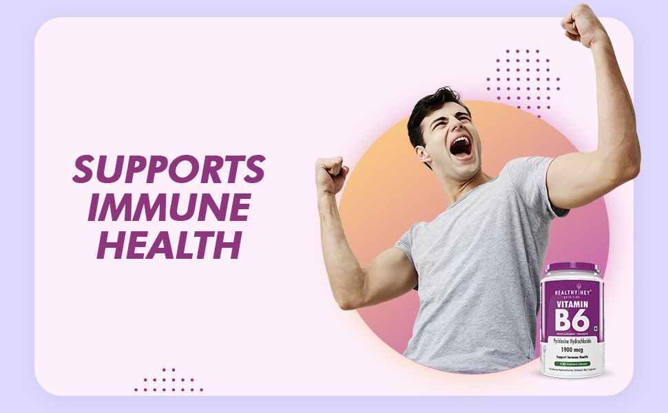 HealthyHey Nutrition Vitamin B6 Pyridoxine -120 Veg. Capsules