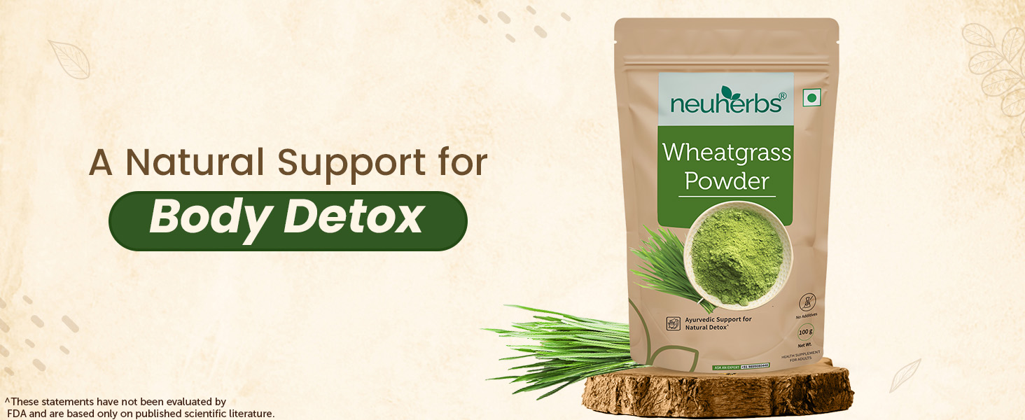 Neuherbs Wheatgrass Powder 100g | Wheat Grass Superfood for Detox, Immunity & Digestion Support | Antioxidant-Rich Herbal Nutrition | 100% Pure & Natural