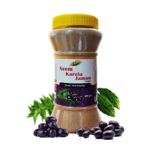 Herbals Neem Karela Jamun Powder | Maintaining Blood Sugar Levels | 100% Natural - No Added Sugar (200gm)