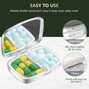 Nipichsha Pill Box, Small Pill Case for Purse & Pocket, Cute Travel Medicine Organizer, Portable Medicine Container Holder to Hold Vitamins, Medication, Fish Oil & Supplement, Gray Black Gold 5
