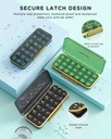 Pill Organizer 3 Times A Day, 7-Day Pill Box 3 Times A Day - Acedada Weekly Medicine Box Organizer, 7 Detachable Portable Daily Pill Container Dispenser Case for Vitamins Fish Oils Supplements, Green 5