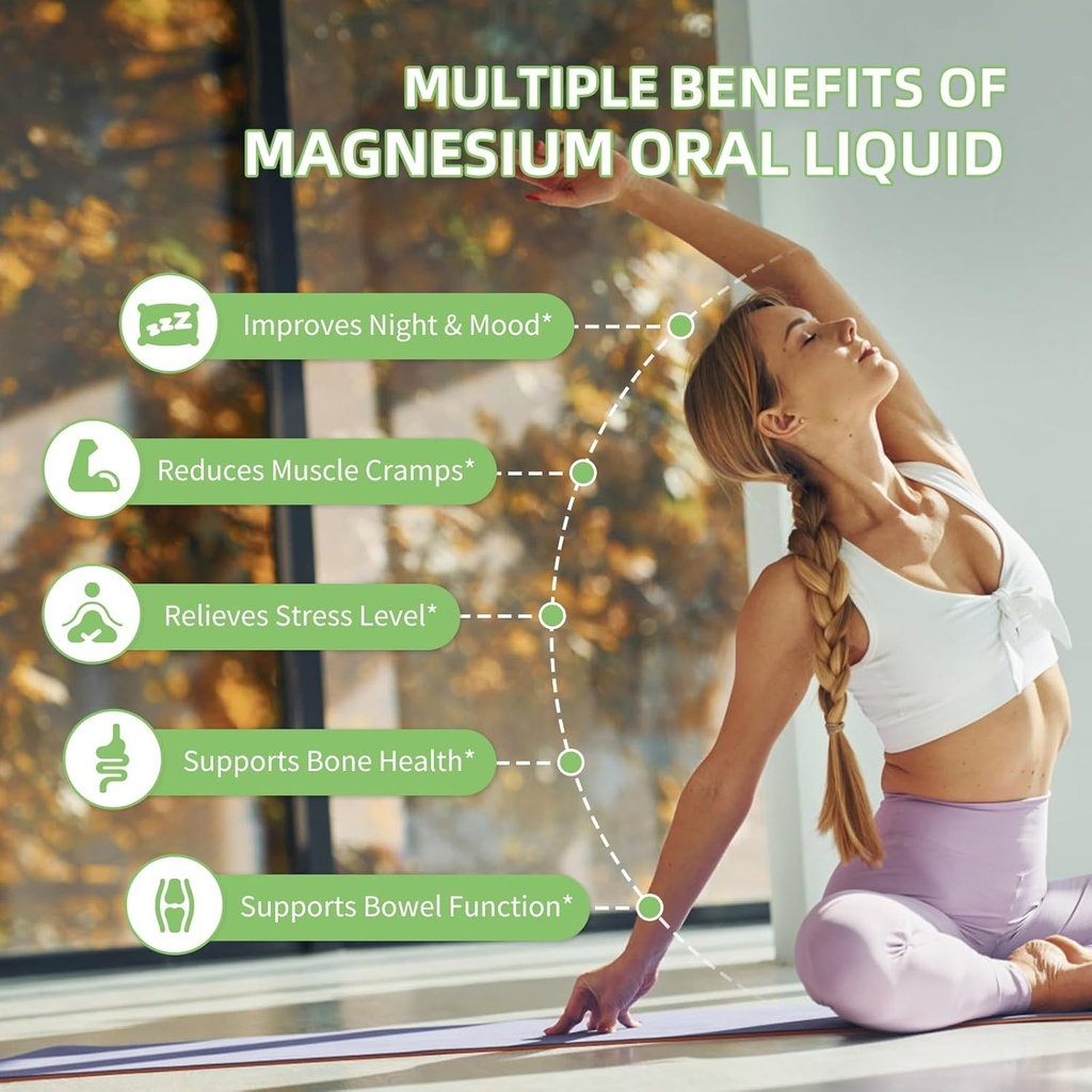 Magnesium Citrate Liquid (10 oz), High Absorption Magnesium Citrate Oral Solution Supplement with Bromelain, Vitamin C D3 B6 Zinc for Night, Muscle & Energy Support 4